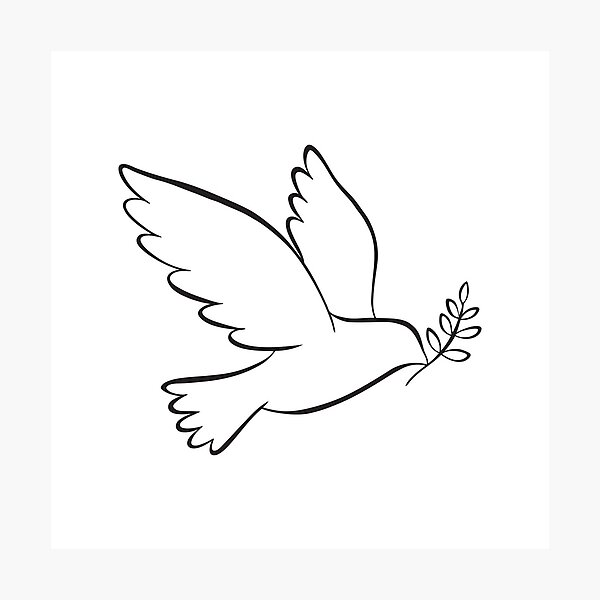 Artikelvorschau, Friedenstaube mit Olivenzweig entworfen und verkauft von PixelProtest.