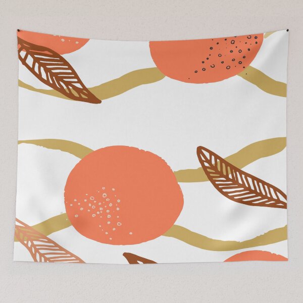 Item preview, Oranges pattern, oranges aesthetic, mid mod print, autumn kitchen decor designed and sold by PompBlossom.