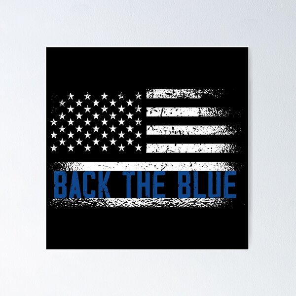 Item preview, Back the Blue Police Officers American Flag designed and sold by CoolSilhouettes.