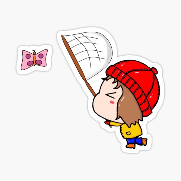 Item preview, Cute Girl Catching Butterfly  designed and sold by DTEH.