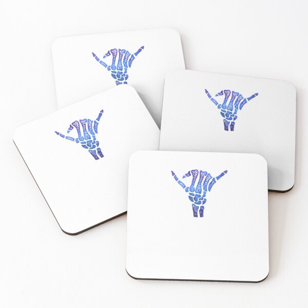 Item preview, Shaka Hang Loose Skeleton Blue Watercolor designed and sold by sharedipmemes.