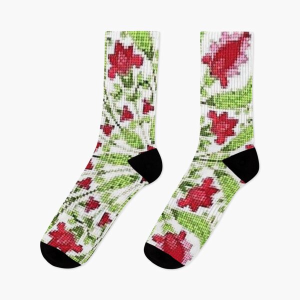 Item preview, DROSERA 2 mandala rosette flower green red rose star embroidery original creation design decorations oriental designed and sold by dragonemma.