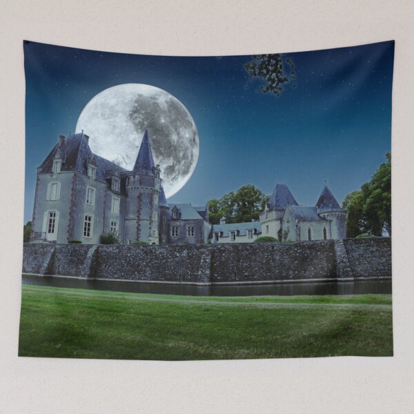 Item preview, France Travel Photography, Aesthetic Chateau, Moon Fantasy Art designed and sold by Lizzie May.
