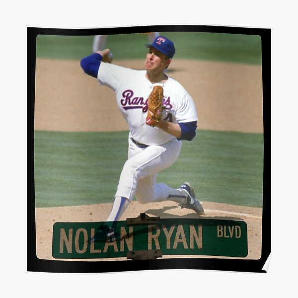 Nolan Ryan Bloody Face Pitching Rare Watercolor Print Baseball 