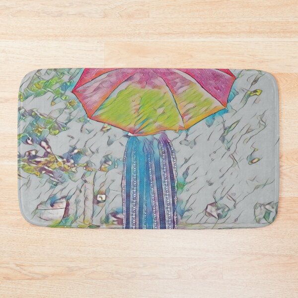 Item preview, Red Umbrella in the Rain - Compact Waterproof Umbrella designed and sold by Galathi Designs.