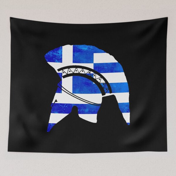 Item preview, Corinthian helmet (Greek flag) designed and sold by DotorEaon.