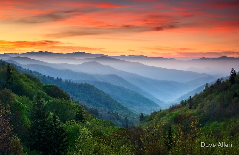 "Smoky Mountains Sunrise - Great Smoky Mountains National Park" By Dave ...