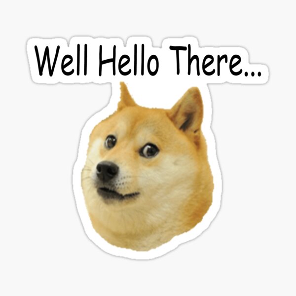 Hello Doge Stickers Redbubble - best decal of doge roblox