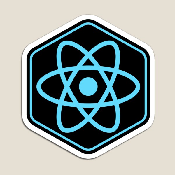 Item preview, React js javascript icon black light blue designed and sold by buixa2.