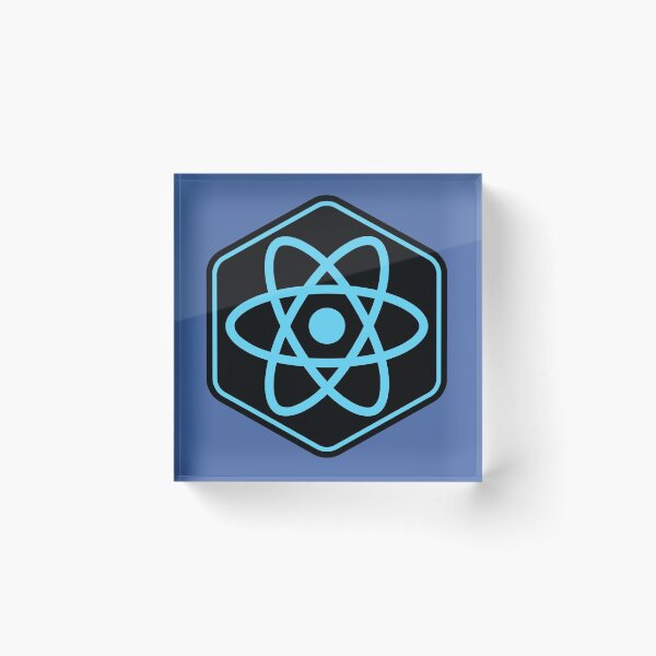 Item preview, React js javascript icon black light blue designed and sold by buixa2.