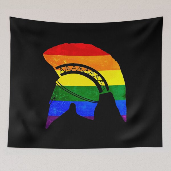 Item preview, Corinthian helmet (Gay pride flag) designed and sold by DotorEaon.