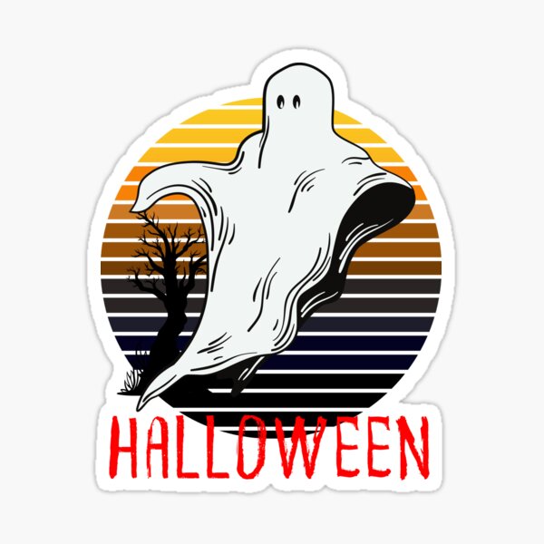 Item preview, Fantasma frente al atardecer de Halloween designed and sold by WriteThatDown.