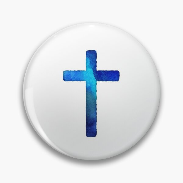 Item preview, Blue Christian God Cross Watercolor designed and sold by sharedipmemes.