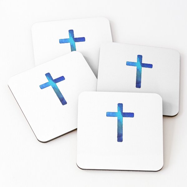 Item preview, Blue Christian God Cross Watercolor designed and sold by sharedipmemes.