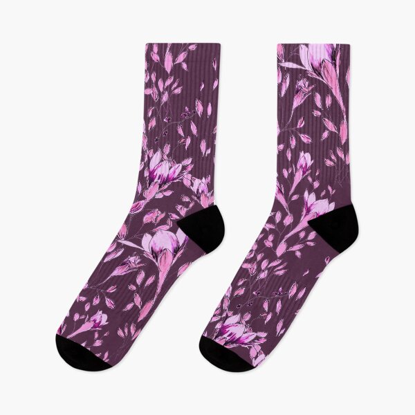 Item preview, Climbing flowers among the leaves - purple, violet, lilac designed and sold by WzoryOzdobne.
