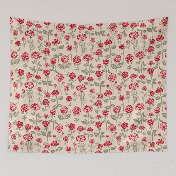 Item preview, reddest roses on cream designed and sold by quinnhopp.
