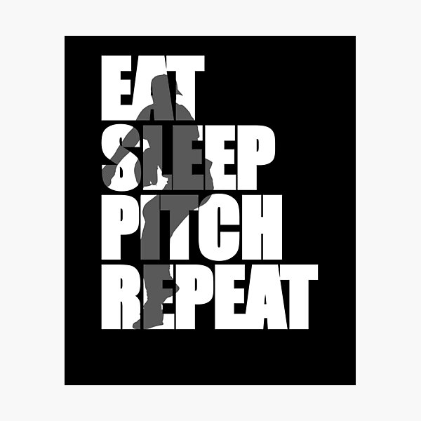 Artikelvorschau, Baseball Eat Sleep Pitch Repeat entworfen und verkauft von bioville.