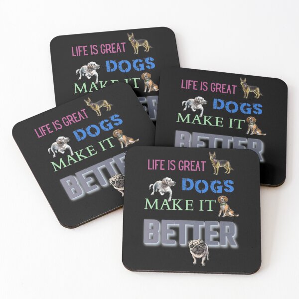 Item preview, Life Is Great Dogs Make It Better - alsatian, beagle, labrador, pug designed and sold by sherwinc.