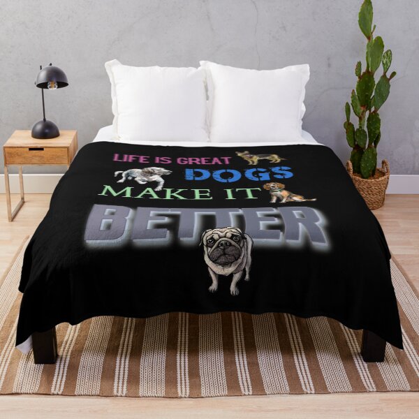 Item preview, Life Is Great Dogs Make It Better - alsatian, beagle, labrador, pug designed and sold by sherwinc.
