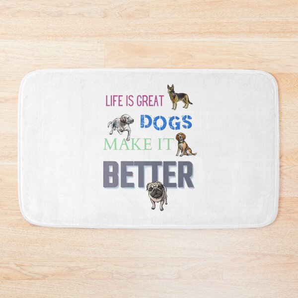 Item preview, Life Is Great Dogs Make It Better - alsatian, beagle, labrador, pug designed and sold by sherwinc.