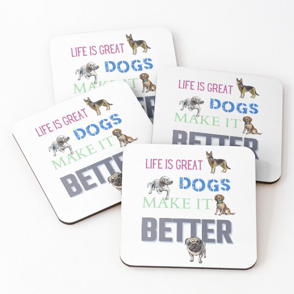 Item preview, Life Is Great Dogs Make It Better - alsatian, beagle, labrador, pug designed and sold by sherwinc.