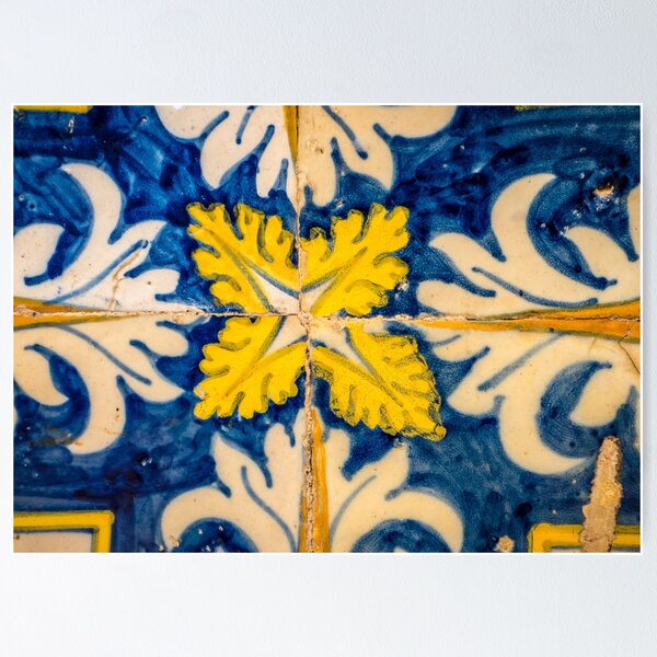 Item preview, Blue and yellow Portuguese azulejo designed and sold by SunnyPortugal.