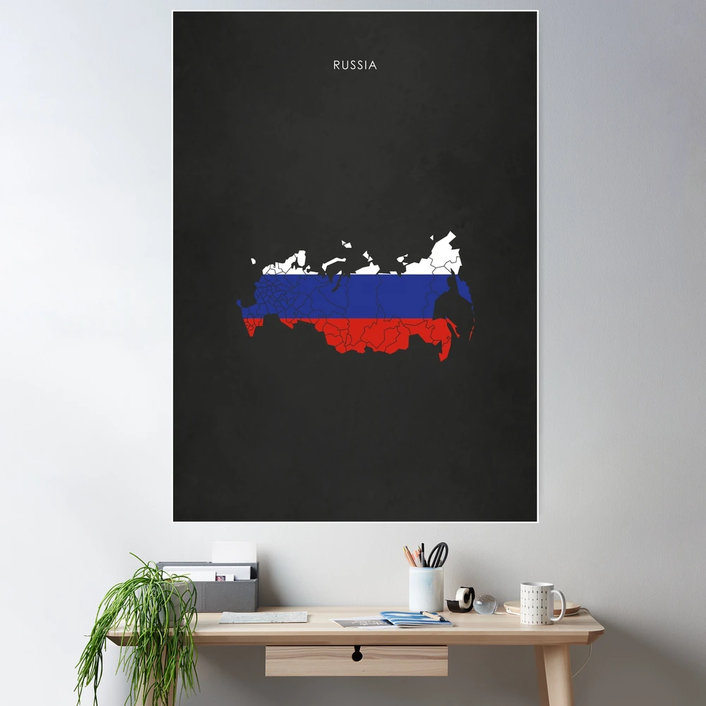 Russia flag map Poster by ctad