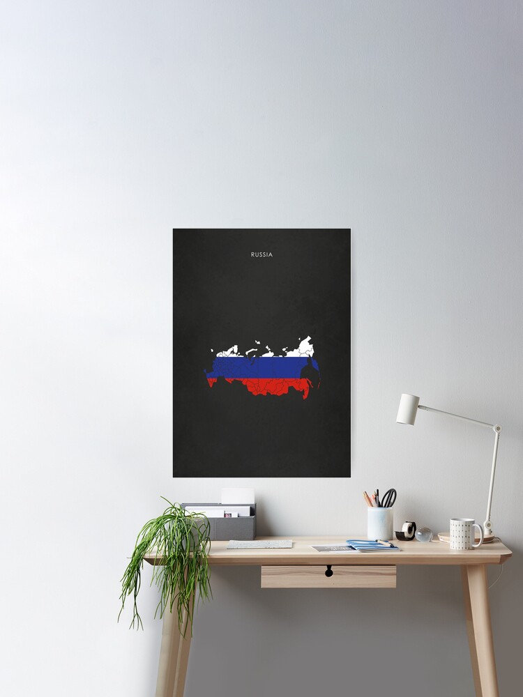 Russia flag map Poster by ctad