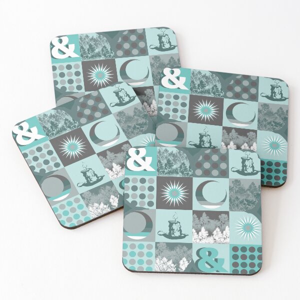 Item preview, Patrones monocromáticos aleatorios: cian designed and sold by Comatoad.