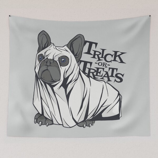 Item preview, French Bulldog Trick or Treats | Funny Halloween | Cute Frenchie designed and sold by SLAG-Creative.