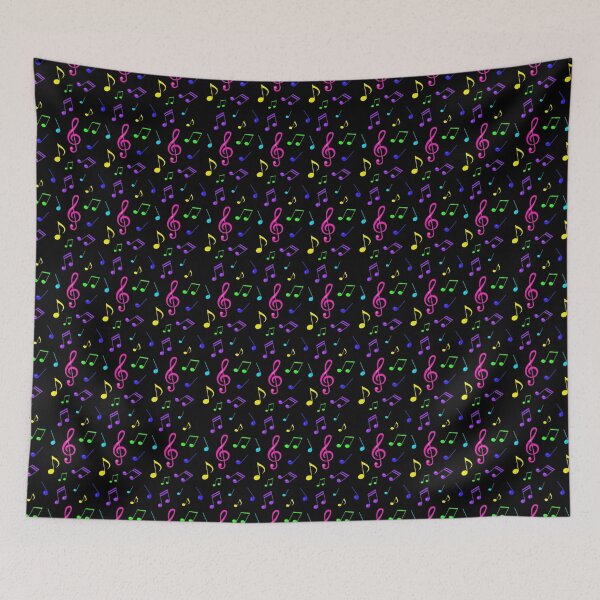 Item preview, Colourful Music Note Pattern designed and sold by PawsitiveMum.