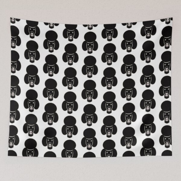 Item preview, Happy Poodle - black Poodle face silhouette - Poodle sticker, Poodle decal, Poodle magnet - Poodle gifts designed and sold by smooshfaceutd.