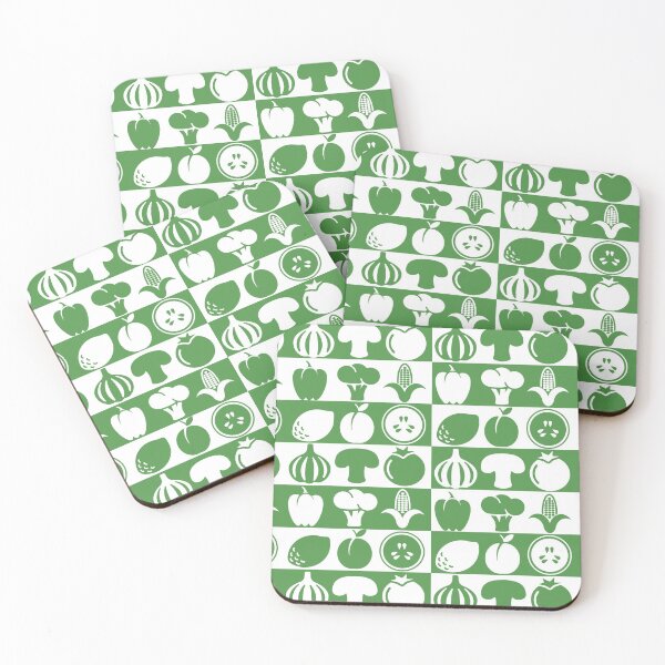 Item preview,  Vegetables in green andwhite graphic pattern designed and sold by marina63.