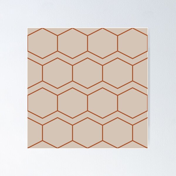 Item preview, Open Honeycomb - Minimalist Geometric Pattern in New Clay Rust Terracotta and Putty designed and sold by kierkegaard.