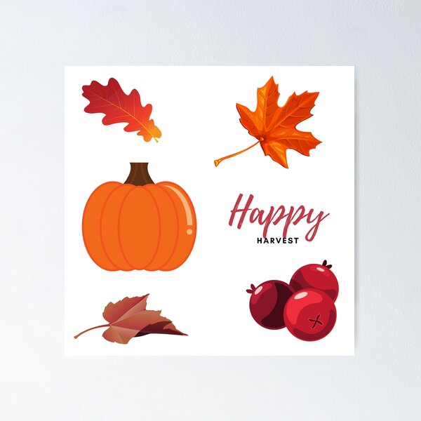 Item preview, Fall Leaves and Pumpkins Pack with cranberries designed and sold by milkasweet.