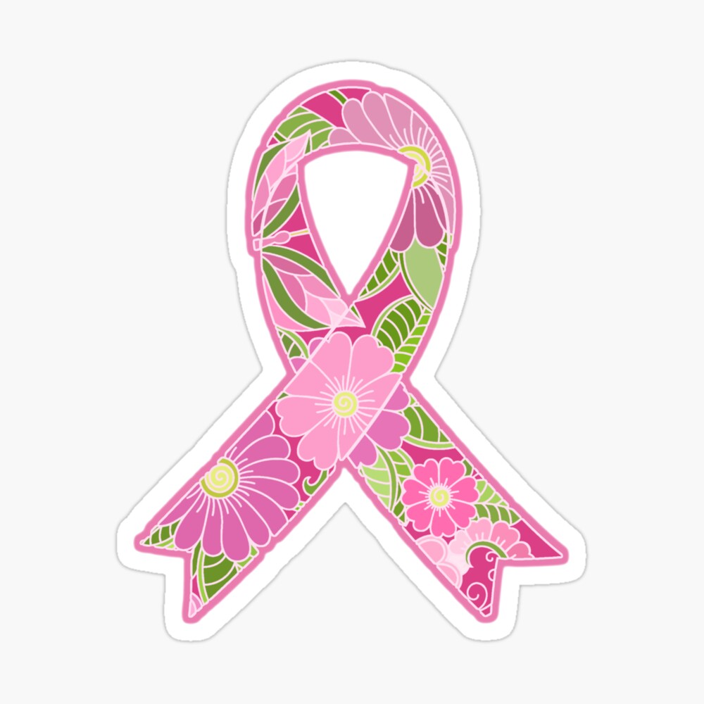 Pink Camo Breast Cancer Ribbon Decal