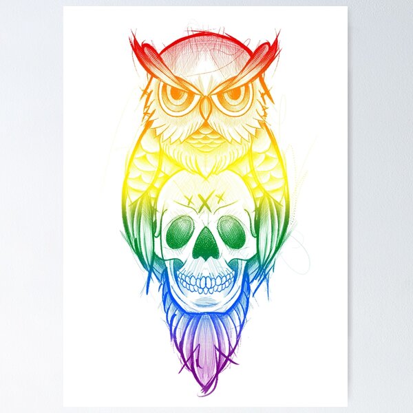 Item preview, Rainbow owl henshin tattoo studio T-shirt  designed and sold by Vazhenshin.