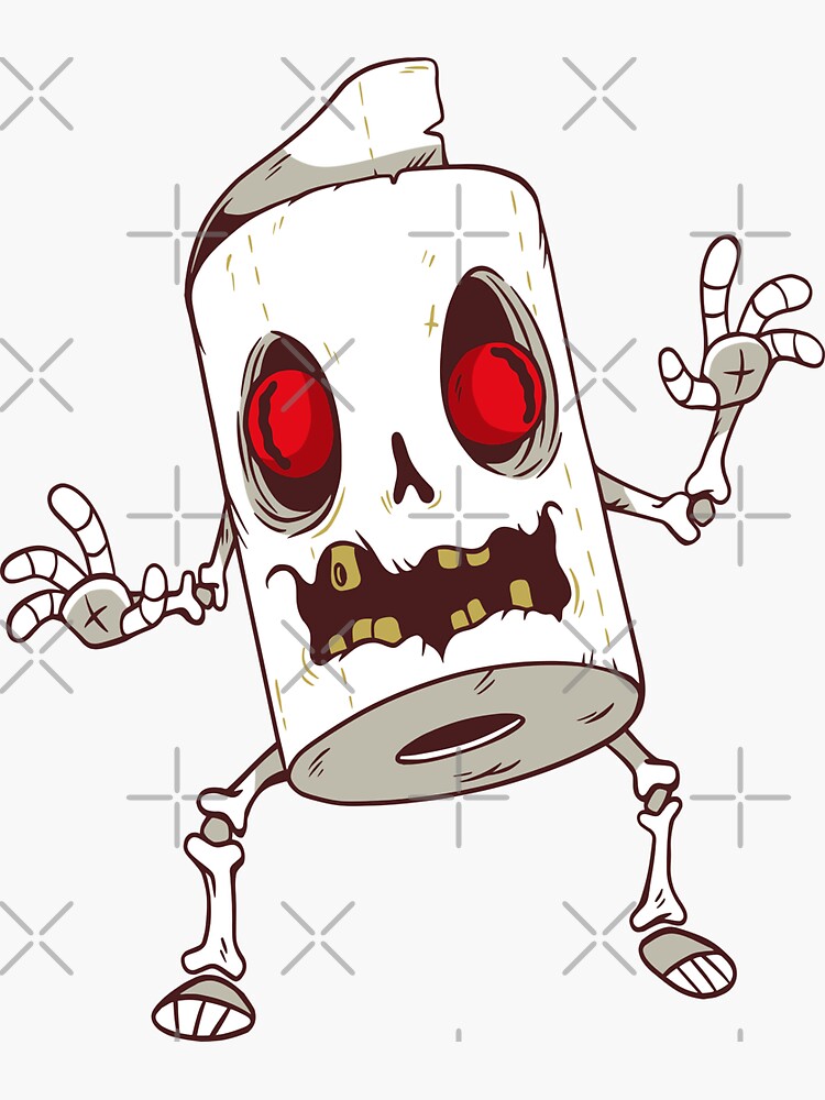 "Halloween toilet paper Zombie toilet roll 2020" Sticker for Sale by