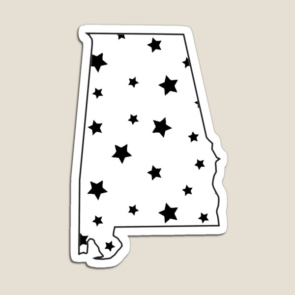 Item preview, Alabama Outline with Stars - White designed and sold by NotKat2345.