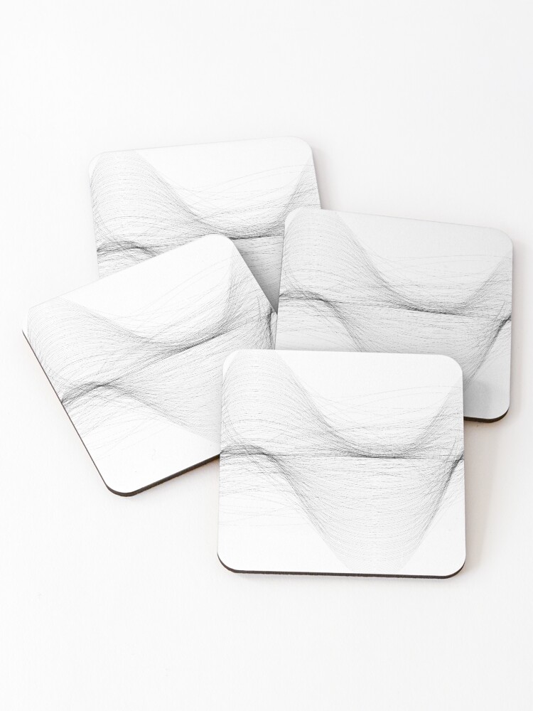 Thumbnail 1 of 5, Coasters (Set of 4), Sinewave Abstract designed and sold by ParamPatterns.