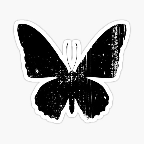 Distressed Butterflies Black Sticker