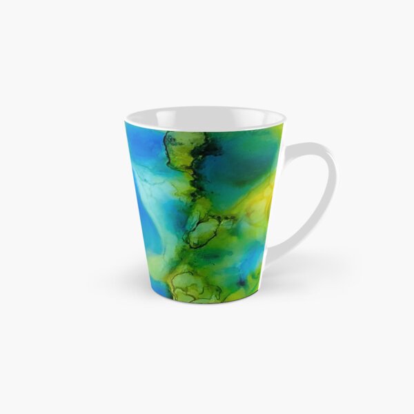 Green and Blue Pools Alcohol Ink Tall Mug