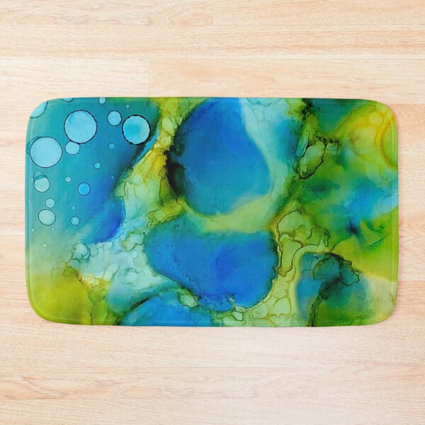 Item preview, Green and Blue Pools Alcohol Ink designed and sold by Artfully Abstracted.