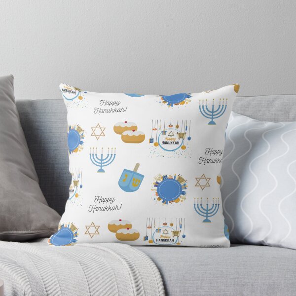 Item preview, Happy Hanukkah Pack with dreidel, menorah, Jewish star and donats designed and sold by milkasweet.