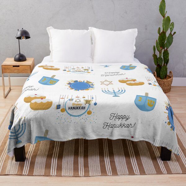 Item preview, Happy Hanukkah Pack with dreidel, menorah, Jewish star and donats designed and sold by milkasweet.