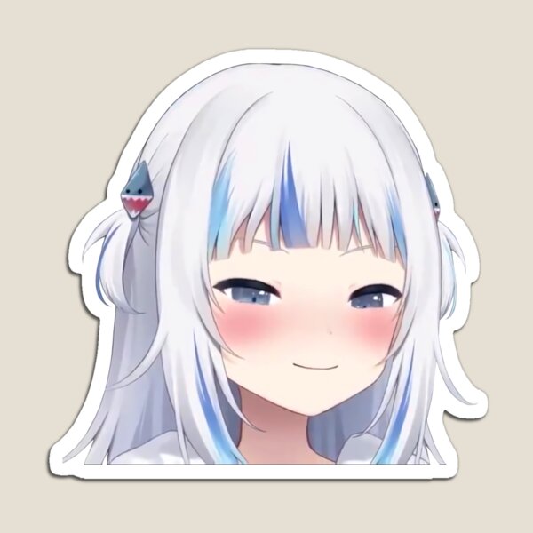 Item preview, Gawr Gura blushing smug smile without hoodie - Hololive #hololiveEnglish #holoMyth designed and sold by OshiOki.