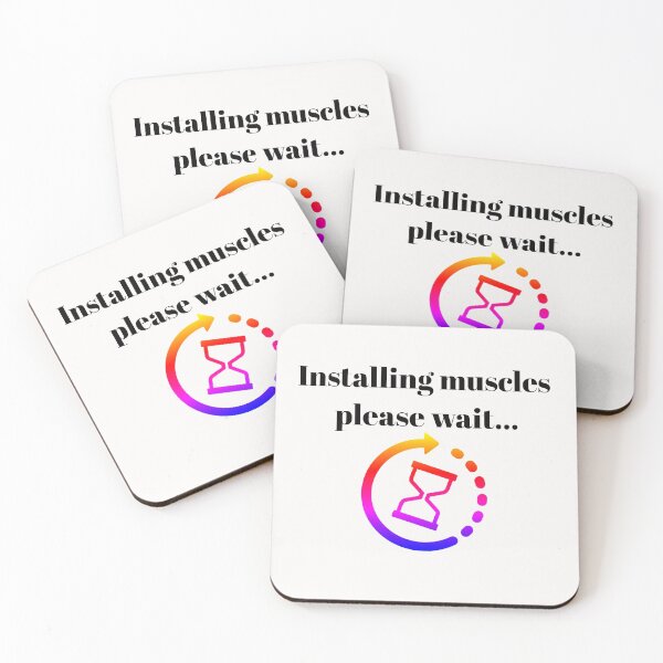 Item preview, Installing Muscles please wait...t-shirt for gym man very funny designed and sold by Shopping-Home.
