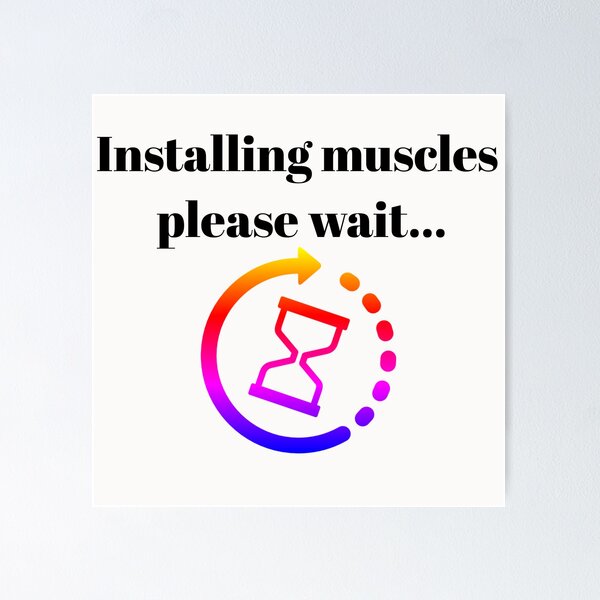 Item preview, Installing Muscles please wait...t-shirt for gym man very funny designed and sold by Shopping-Home.