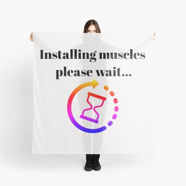 Item preview, Installing Muscles please wait...t-shirt for gym man very funny designed and sold by Shopping-Home.