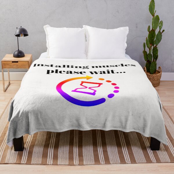 Item preview, Installing Muscles please wait...t-shirt for gym man very funny designed and sold by Shopping-Home.